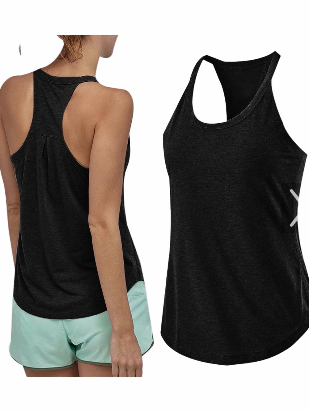 Aritzia WILFRED Size Medium Black Light Ribbed Racerback Rayon Tank Top